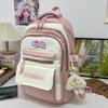 Girls' Color-Block Large Capacity Student Backpack