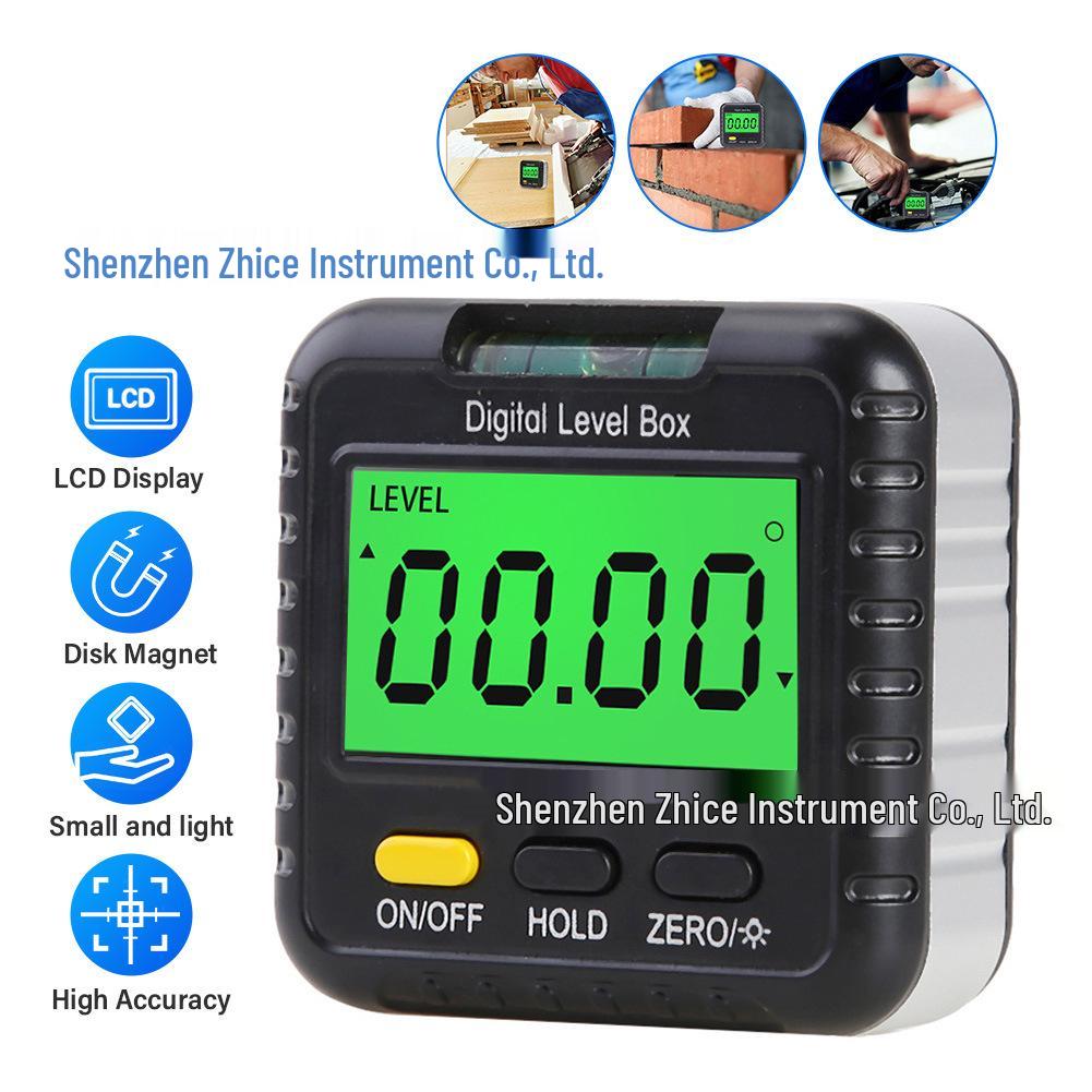 HW-008 Digital Inclinometer: Magnetic Angle Level & Protractor