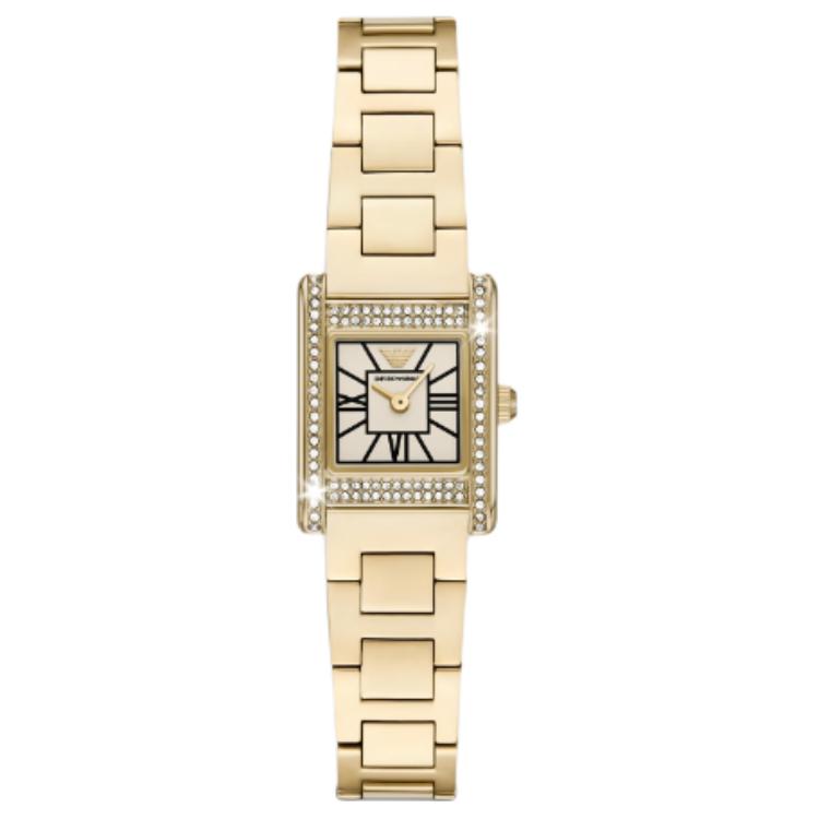 Emporio Armani Two-Hand Gold-Tone Stainless Steel Watch AR11663 Beige Watch Dial