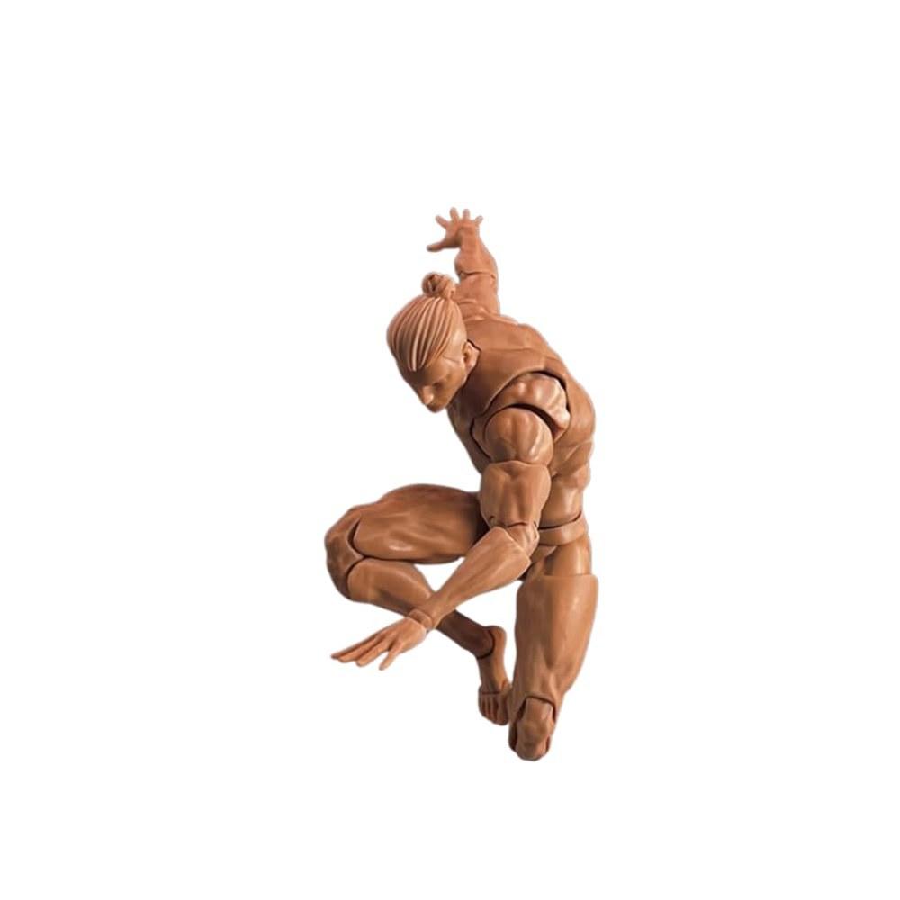 Fremego 1/12 Scale Male Action Figure 6-Inch Super Flexible Muscular Yellow Skin Doll Collection