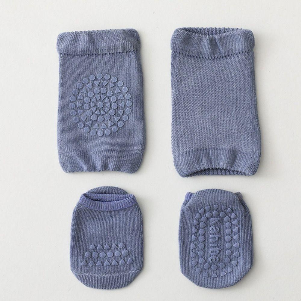 Anti Slip Baby Knee Pads Set Soft Fabric Knee Protector Socks Premium Infant Learning Socks Kids