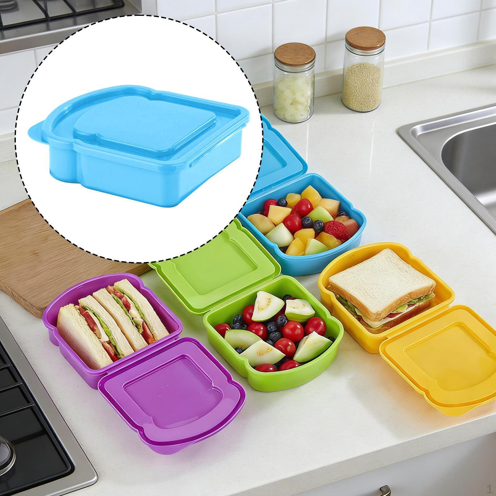 

Bento Box Storage Container with Airtight Lid Made of Food Grade PP for Storing Sandwiches, Toast синий