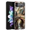 Landscape Art Phone Case For Samsung Galaxy Z Flip3 Flip4 Flip5 PC Bumper Shell For Z Flip 3 4 5 Black Hard Folding Back Cover