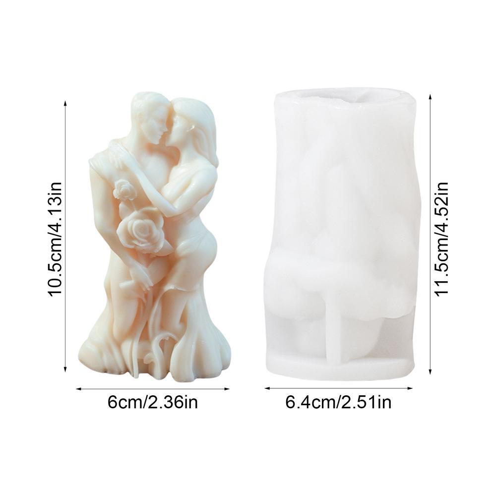 DIY Lovers Embrace Candles Silicone Mold Flowers Roses Couple Concrete Resin Mouldose Flower Chocolate Human Body decor