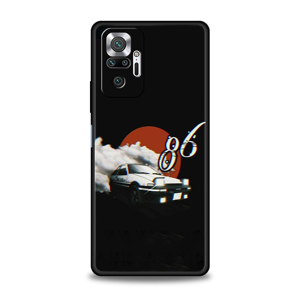 Initial D Car Phone Case Cover for Redmi 14C 10C Note 15 14 13 12 10 11 K40 Pro Plus 5G Soft TPU Shockproof Shell Fundas Capas