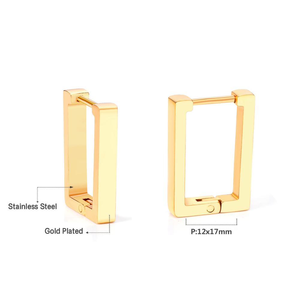 Plain Ring Ear Buckle Heart Geometric Metal Star Earrings Oval Earrings Stainless Steel Earrings