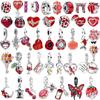 Original Copper Red Charms Heart Cherry Strawberry Flower Fish Beads For Necklace Diy Bracelet Present Jewellery