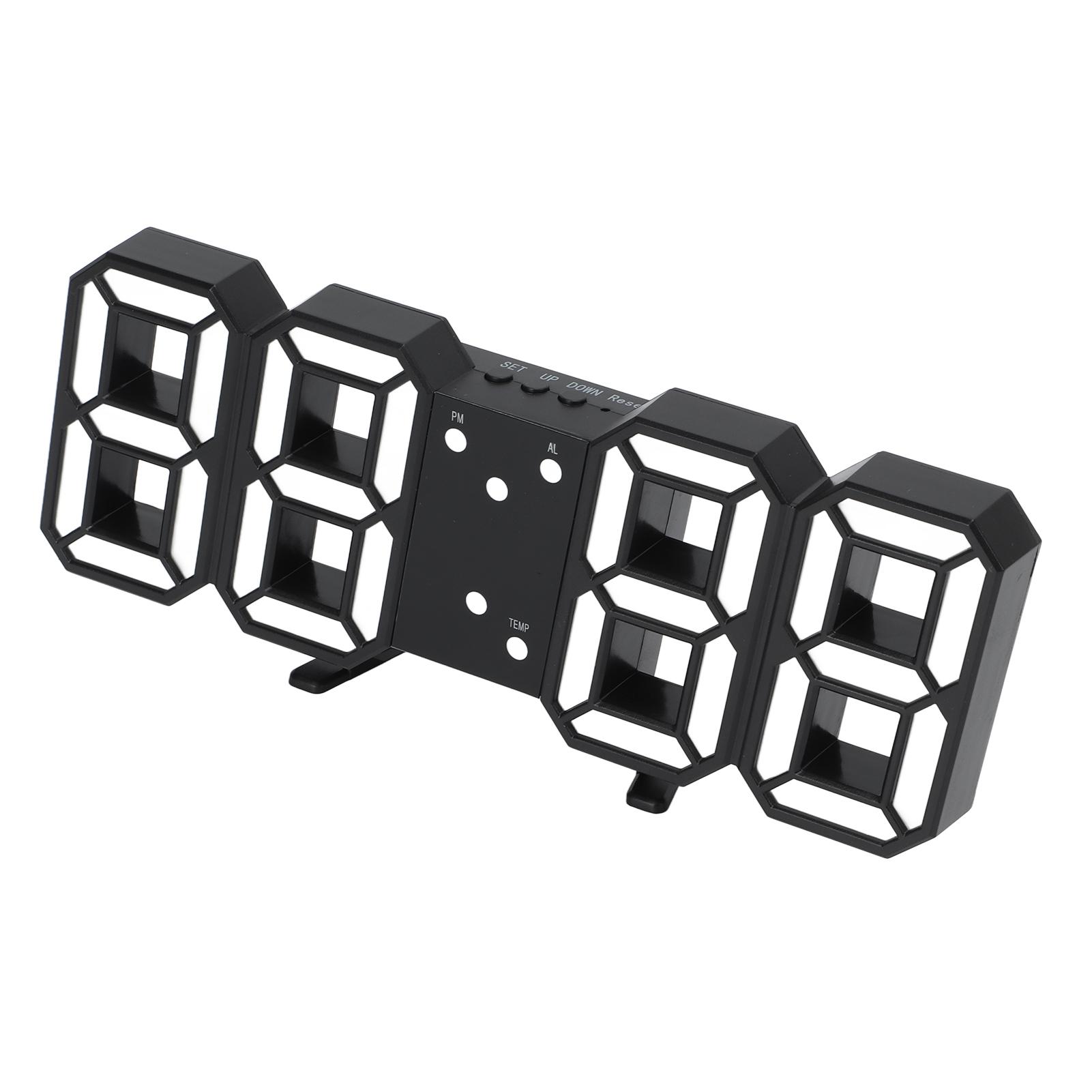 3D Electronic Clock LED Large Screen Intelligent Voice Control Three Display Modes Stereo Digital Luminous Wall Alarm Clock