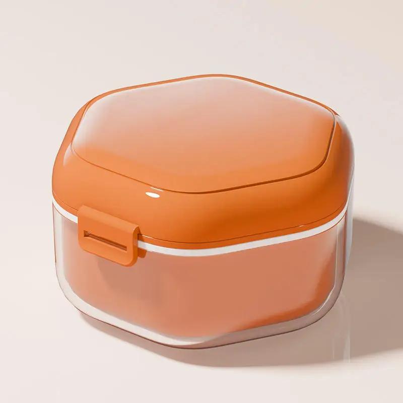 1Pc Orthodontic Retainer Braces Storage Soaking Box Invisible Teeth Denture Cleaning Tooth Storage Container Sealed Case