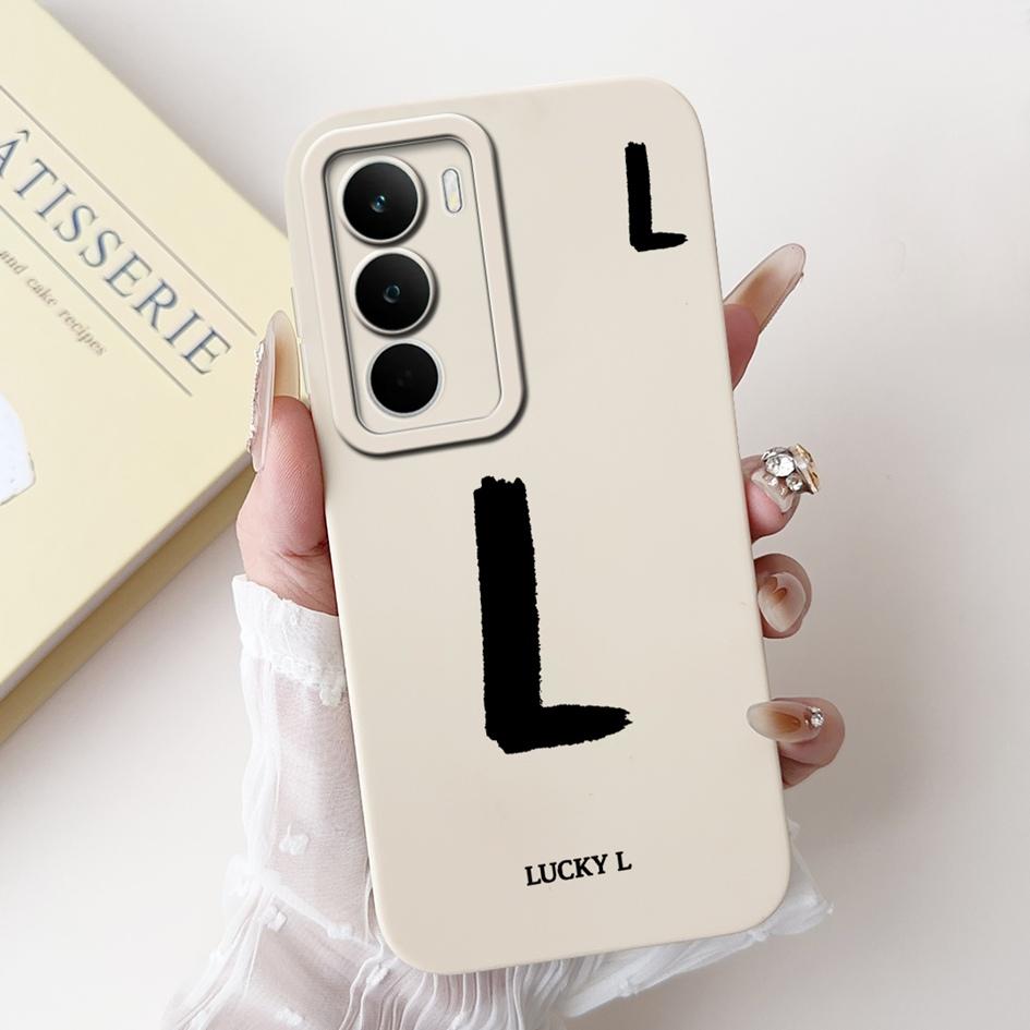 For Realme C71 2025 Case RMX5303 Cover Cute Lucky Initial Letters Soft Silicone Lens Protective Covers For RealmeC71 C 71 Bumper