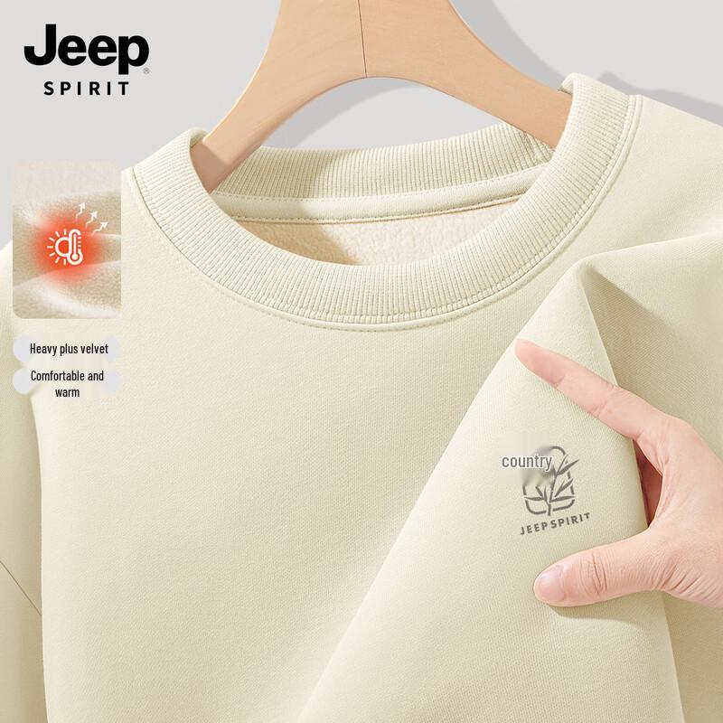 JEEP SPIRIT Herren Fleecegefüttertes Rundhals-Sweatshirt