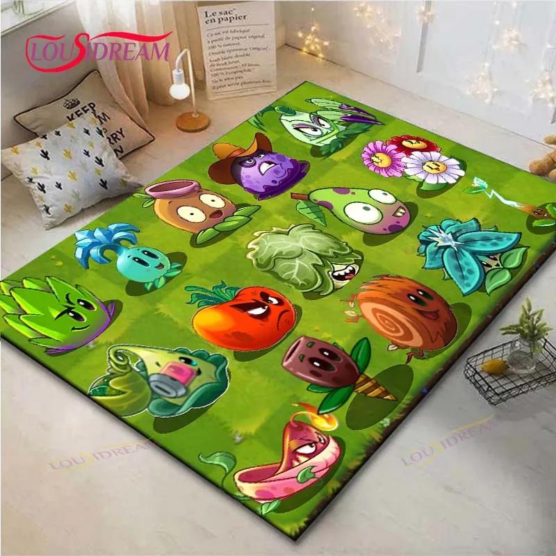 Hot Puzzle Games P-plant Vs Z-zombiee Carpet Outdoor Rug Area Rug Non-slip Carpet Bedroom Decor Carpet for Parent-child paradise