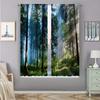 2PCS- Beautiful Forest Pattern Printed Curtains, Pole Bag Curtains, Home Decoration, Room Decoration