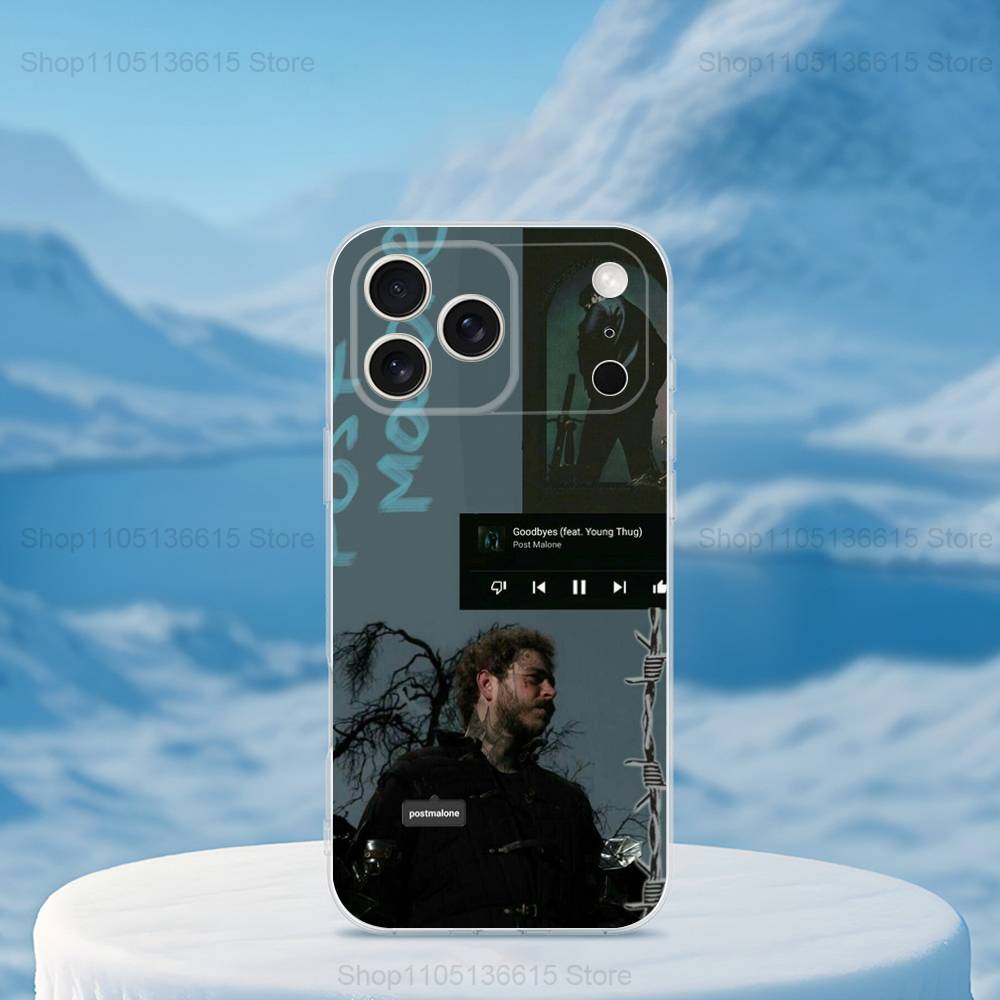 

P-Post M-Malone Singer Case For iPhone X,14,16,Mini,XS,SE,12,15,Pro,17,Plus,11,Max,13,XR,Transparent Soft Cover iPhone12