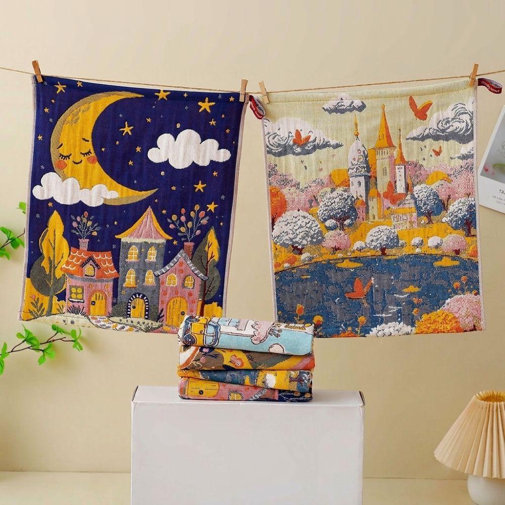 4 Layer Cotton Gauze Large Hand Towel 34x40cm Tea Towel New Pure Cotton Dish Cloth  Home Restaurant