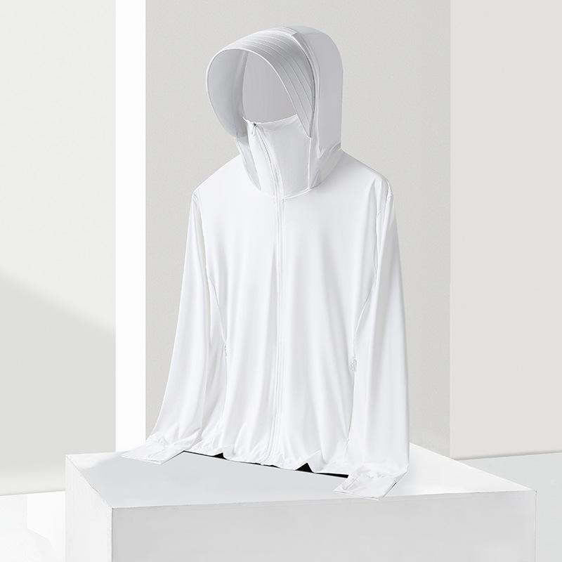 Raw yarn sunscreen clothing women's removable brim men's ice silk UPF + UV protection outdoor fishing sunscreen clothing
