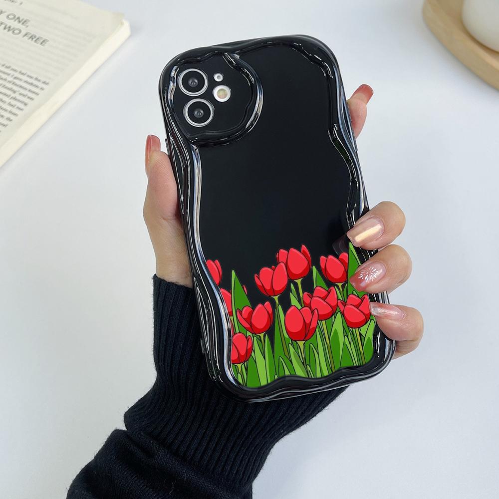 LZ16 flower Clear Soft Wave ტელეფონის ქეისები Xiaomi 11 Lite Redmi Note 13 12 8 Pro 9 12C A3 Infinix Smart 8 Tecno Protection უკანა ყდა