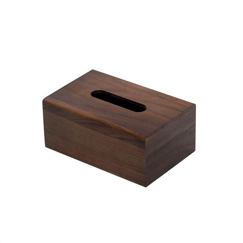 Wooden Bathroom Tissue Box Living Room Household Dining Table Tea Table Paper Extraction Box Walnut