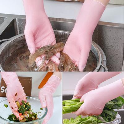 30 Stück 12 Zoll verlängerte und verdickte Einweghandschuhe aus Nitril für den Gastronomie- und Backbereich, Arbeitsschutz, wasserdichte, langlebige Gummihandschuhe