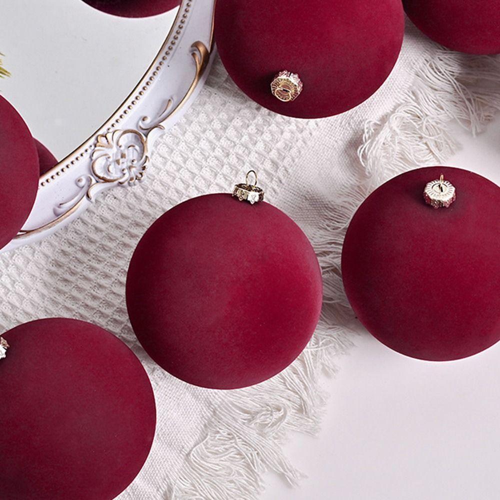 Shatterproof Christmas Hanging Balls Flocked Xmas Tree Ornaments  Holiday Festival Decor