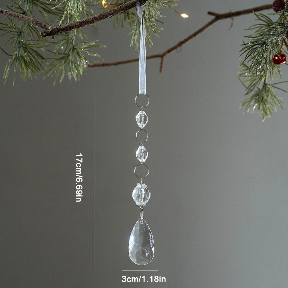 Christmas Tree Decoration Snowflake Water Drop Ornaments Pendant Transparent Acrylic Snowflake Ornament Pendant for Christmas