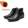 Fashion Genuine Leather Side Zipper Male Shoes High Quality Winter Men  Boots Stylish Male Shoes High Heels Mens Chelsea Boots