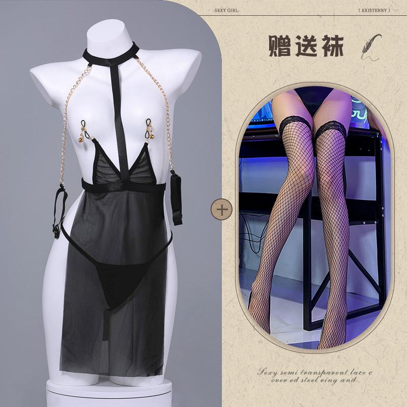 Sexy ODM Bodysuits Underwear Mesh Perspective Uniform Temptation Milk Leakage Passion Non-Release Sm Gown Pajamas Female Qqny