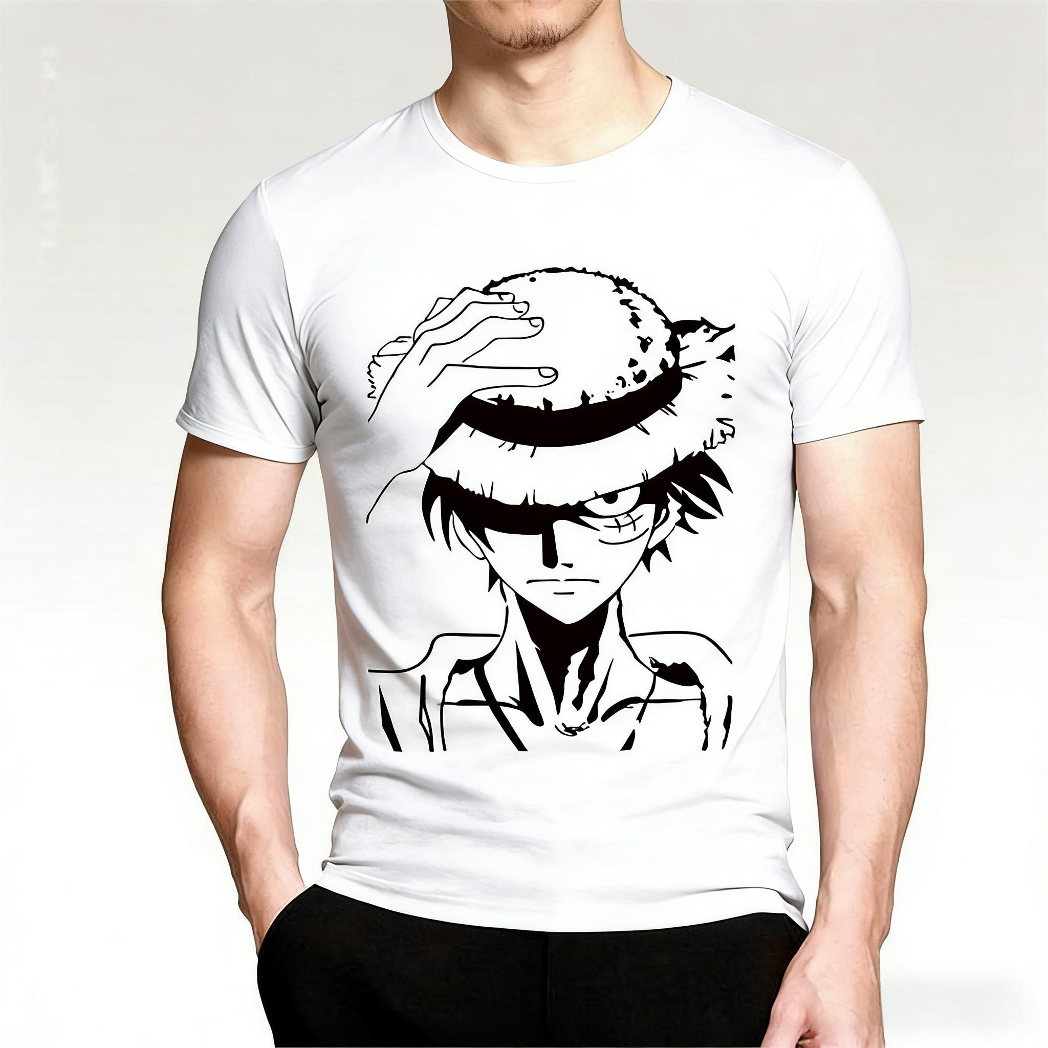 

2026 New Fashion One Piece Men s and Women s Streetwear T-shirt Short Sleeves Shanks Japanese Anime Niche Parent-child Clothe... S разноцветный