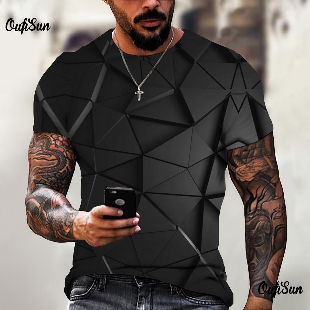 3D tričko pro muže Móda Hip Hop Topy do O Krátký rukáv Abstraktní Harajuku Pánská trička Nadměrná trička Košile Muž Oblečení