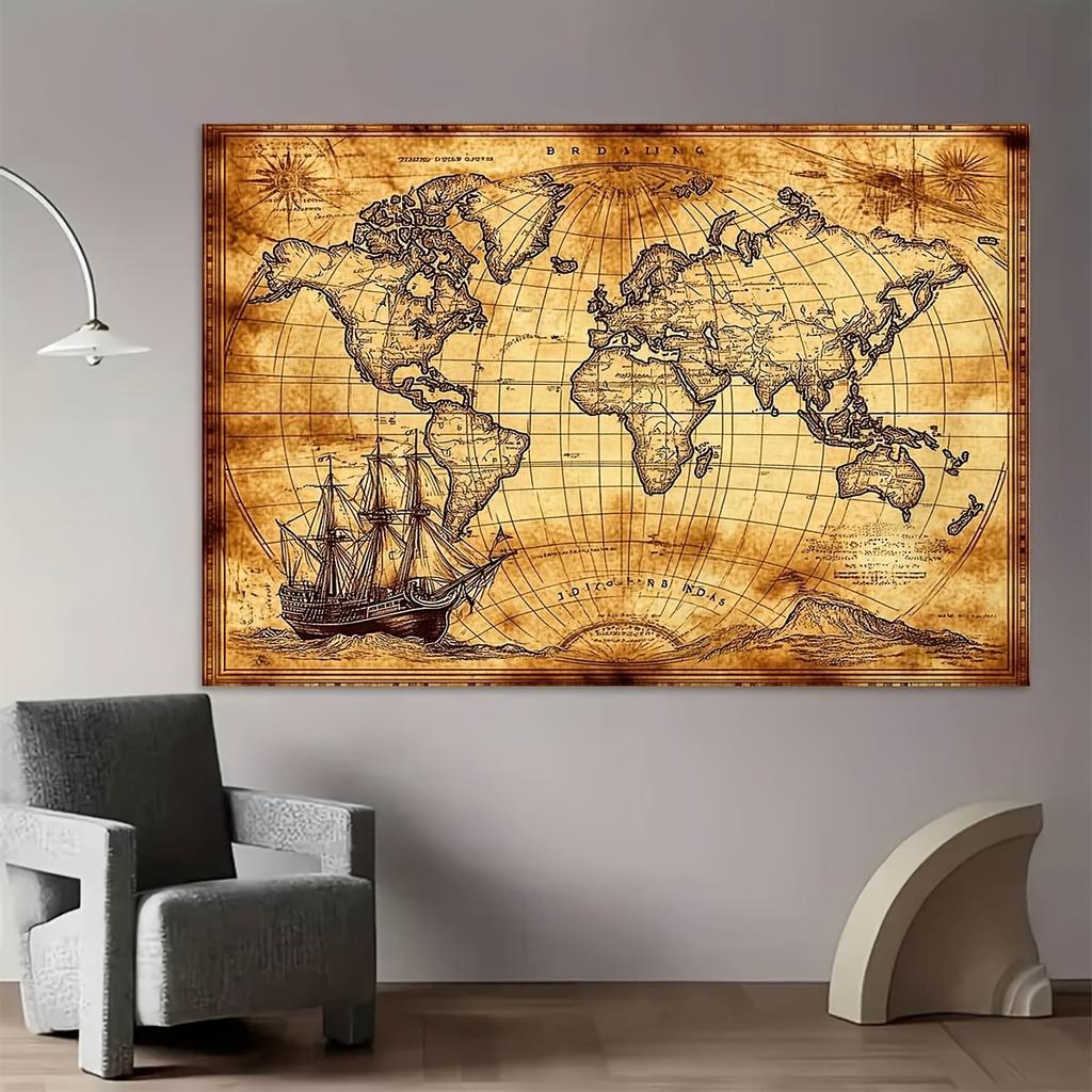 1 retro nautical map landscape photography banner suitable for birthdays holidays parties multiple sizes to choose from