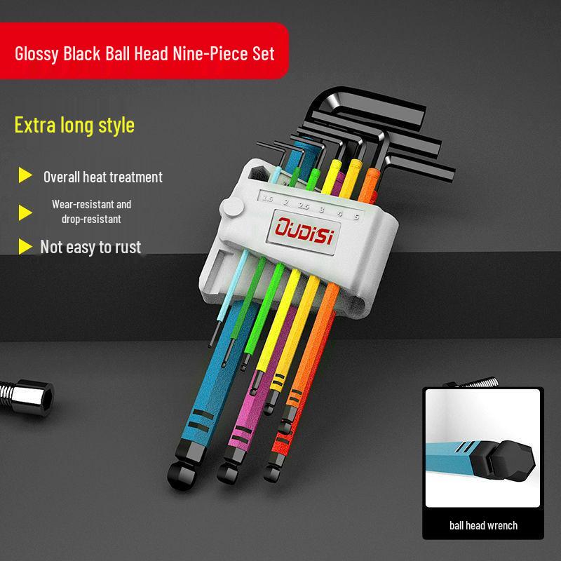 Colored Hex Wrench and Screwdriver Set - 6-Point, Multifunctional Tool with Extended Keys