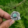 Natural Tibetan Turquoise 925 Silver Handmade Bezel Solitaire Throat Chakra Ring