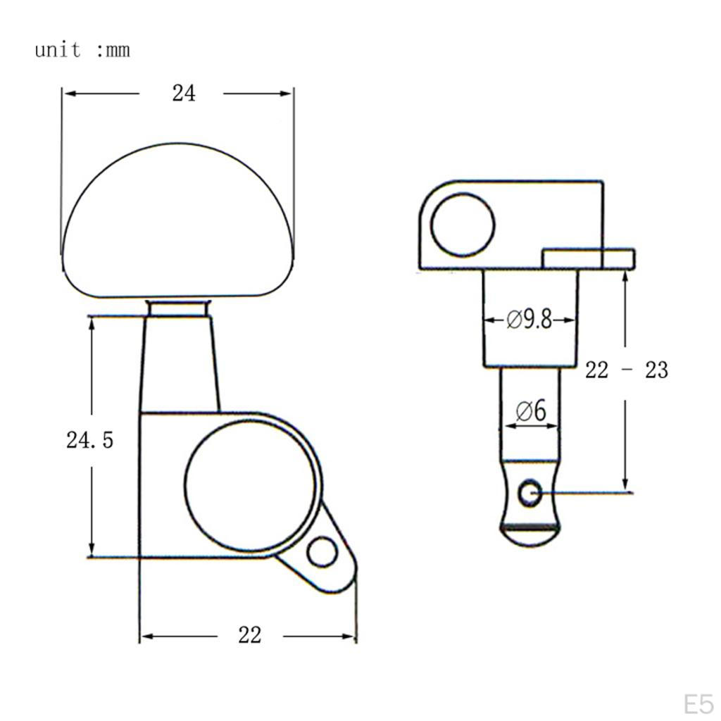 6 Pcs Sealed Guitar String Tuning Pegs Keys - 3 Left Right Machine Heads Knobs for