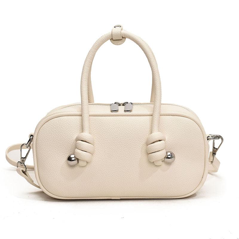 Korean Version Portable Bowling Bag Women's 2025 New Simple Small Square Bag Versatile Commuter Bag Single Shoulder Messenger Women's Bag