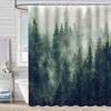 Shower Curtain Waterproof And Mildew-Proof Digital Printing Forest Plant Shower Curtain Bathroom Shower Cloth Partition Curtain Free Of Punching