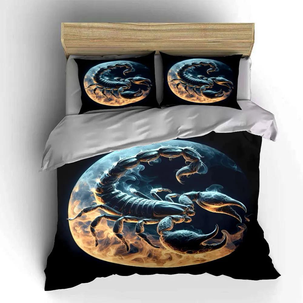 "Scorpion Design Three-Piece Set" Multiple sizes kid's and adults' bedroom Exquisite 3PC bedding set, gift