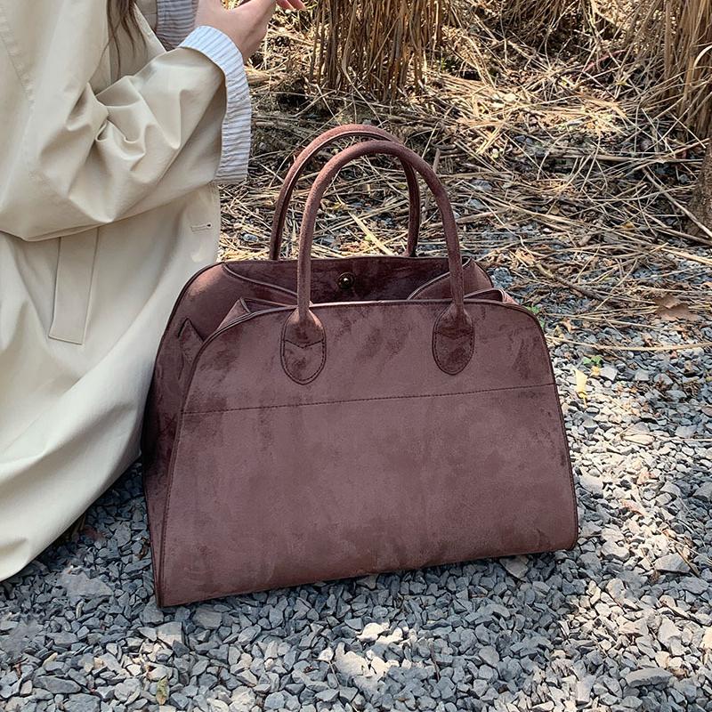 

Замшевая сумка-тоут Высокое качество Дизайнерская Роскошная Бостонская Большая Сумка Зимняя Винтажная Женская Сумка через Плечо 39x25x27cm