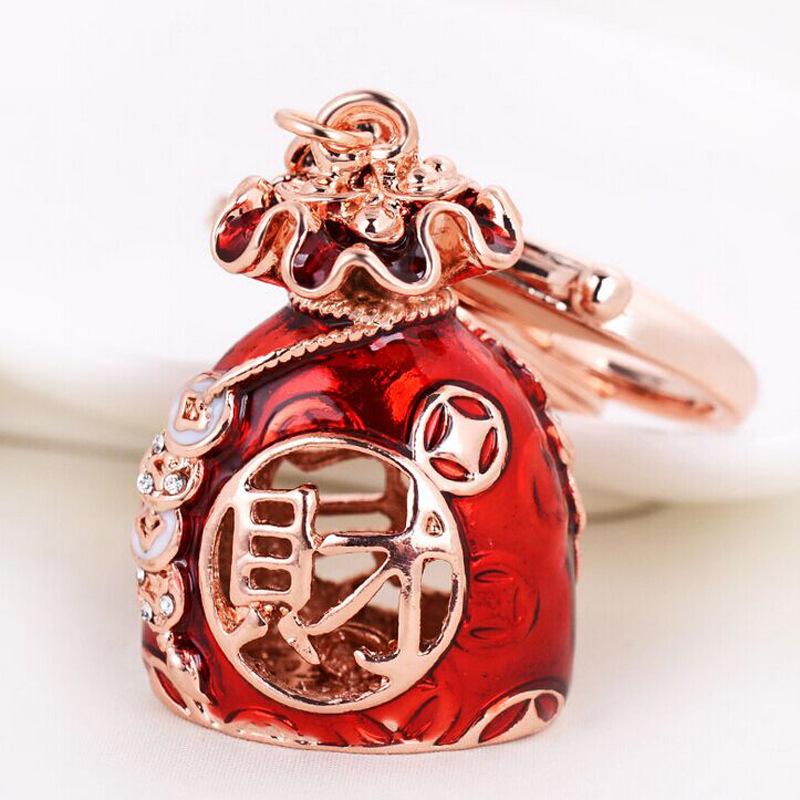 Zodiac Rhinestone Lamb Keychain Pendant for Women's Bag - Creative Business Logo Gift