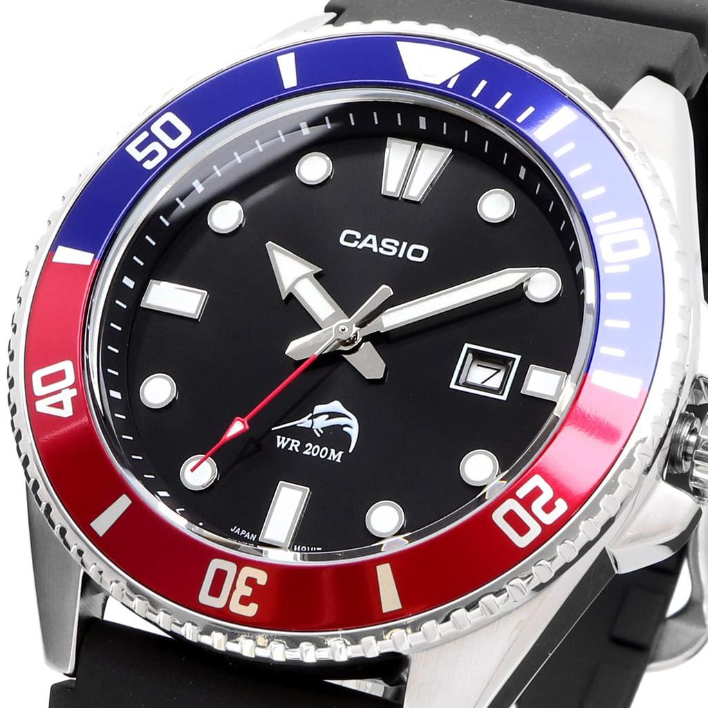 Casio MDV-106B-1A2V Men's Diver's Watch with Blue and Red Bezel (Imported)