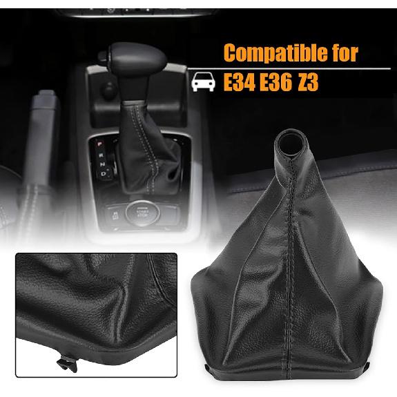 Shifter Boot Cover Fit for E34 E36 Z3, Leather Manual Auto Gear Shift Knob Cover Dust Shift Boot Cover, Left Hand Driver Car Gear Stick Shift Knob