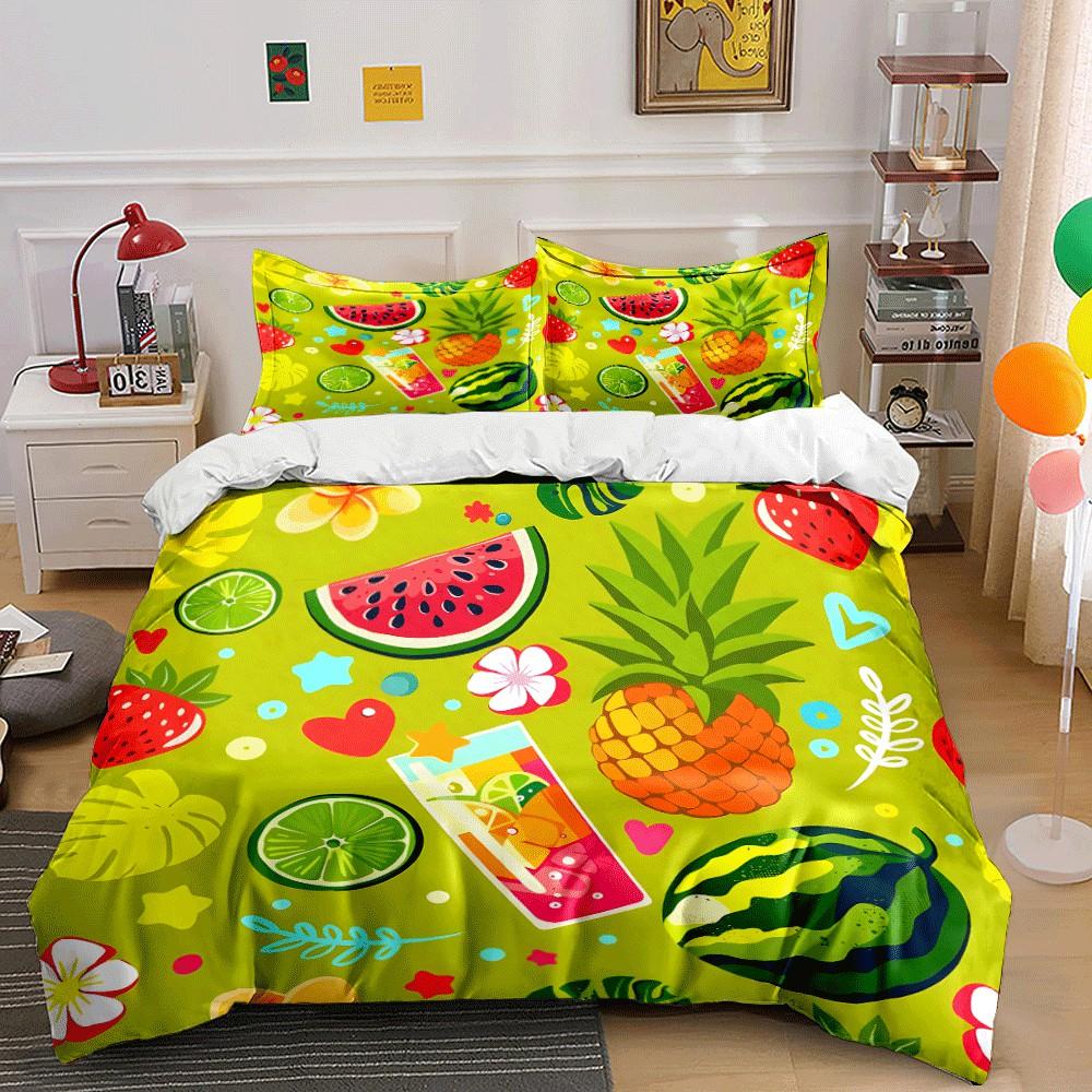 Fruit-Themed Summer Party Set Exquisite Three-Piece Bedding Set Gift For Kids And Adults