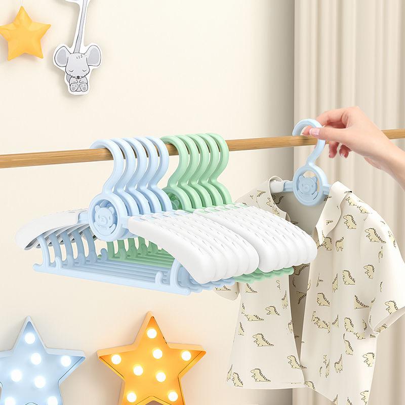 5/10/20Pcs Extendable Baby Nursery Closet Hanger Space Saving Kids Non-slip Clothes Hanger for Girl Boy Toddler Kids