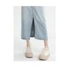 Women's High-Waist Blue Lyocell Denim Skirt, Summer 2026, Mid-Length A-Line with Front Slit