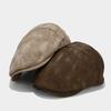 European and American Tie-dye Leather Forward Hat Women's Autumn New Face Small Beret Men's Retro Can Wear Caps Before and After