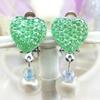 Fancy Children's Ear Clip Earrings Princess No Pierced Female Fake Love Flashing Diamond Jewelry Accessories for Women Gifts