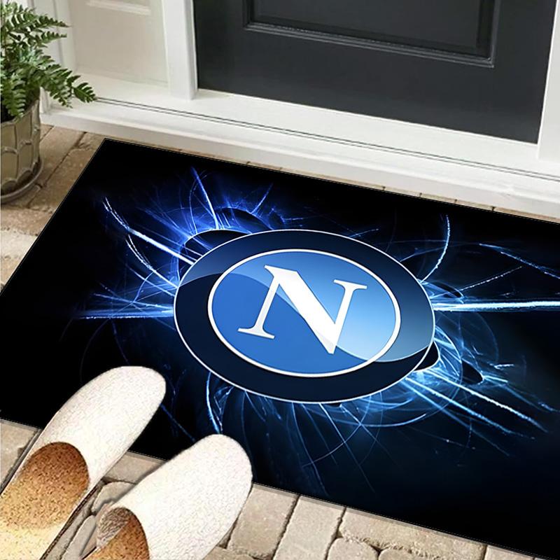 1PC Rug Electric Blue Napoli Logo Carpet, Chair Rug,Area Rug for Office Bedroom Living Rooms Bedroom, Doormat Decor Christmas Fan Gifts