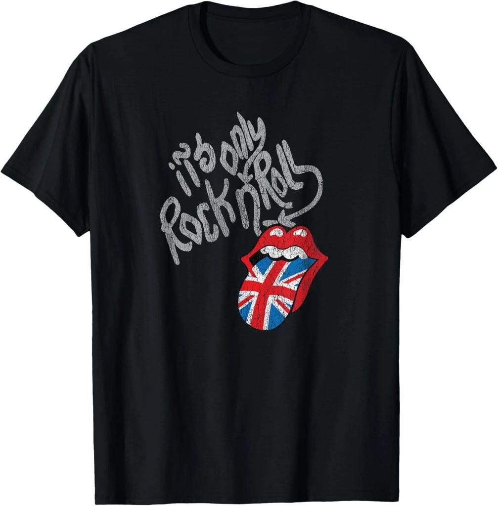 The Rolling Stones Rock N Roll UK Tongue T-Shirt Tops