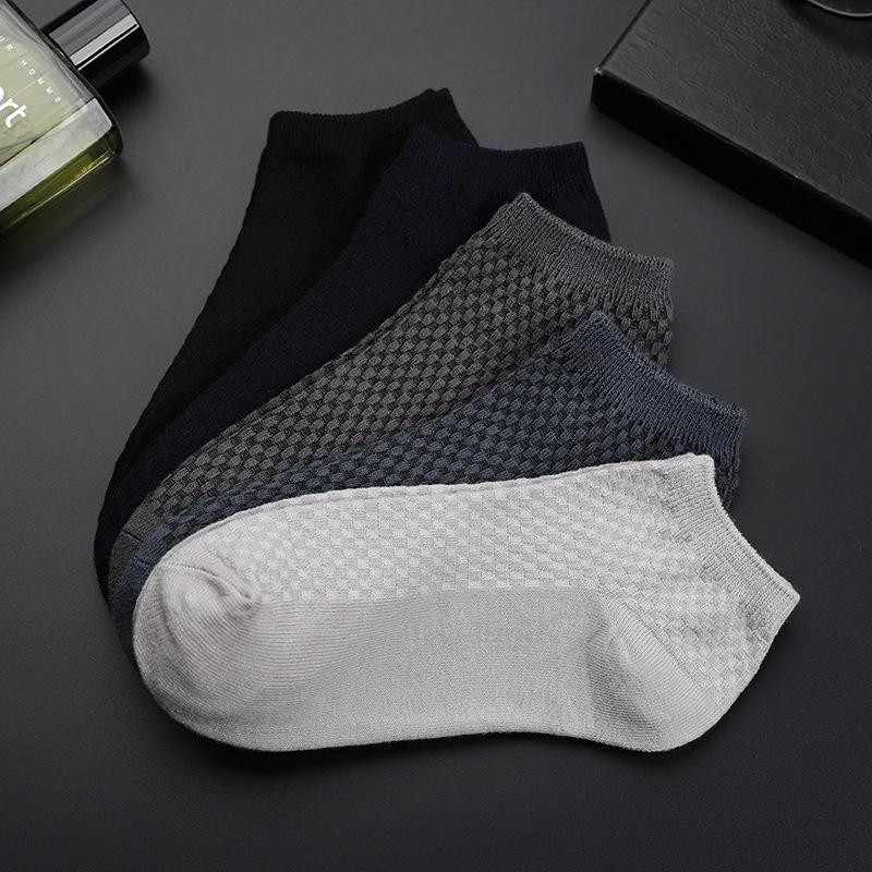 5 Pairs Men Short Socks Bamboo Fiber High Quality Crew Ankle Casual Business Breathable Soft Compression Low-Cut Socks for Male