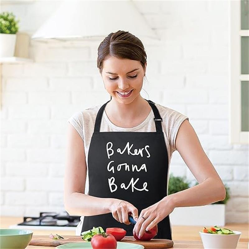 Unisex Hanging Neck Creative Letter Logo Apron for Couples - Ideal for Restaurants and Work