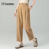 Fanzhen Women's Summer Tencel Blend Cropped Wide-Leg Pants